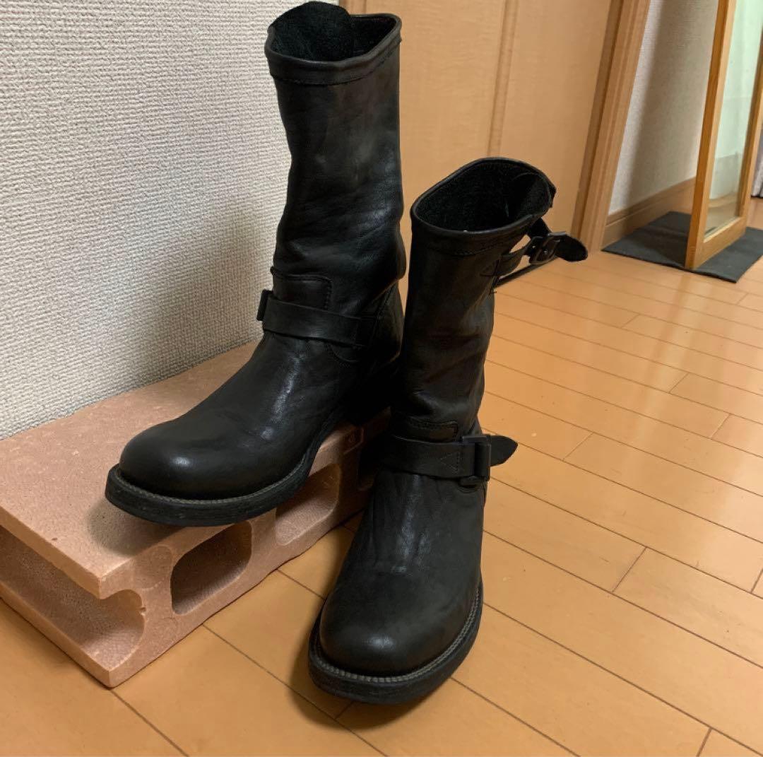 イサムカタヤマ　バックラッシュ黒 レザー エンジニアブーツ