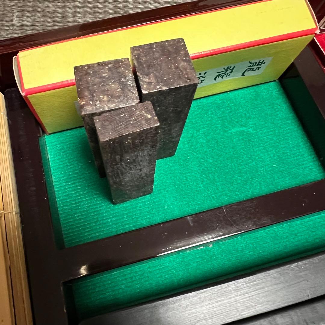 新品未使用 中国 書道具 成甫堂 青磁 上海 書道筆 中国筆 龍彫刻硯 水差し