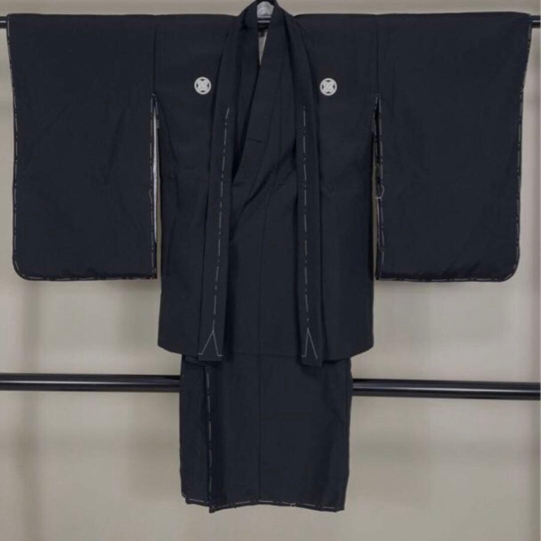 美品‼️七五三 五歳‼️黒地 紋付格上‼️金蘭袴‼️完全フルセット‼️ 家から揃え無 秀品