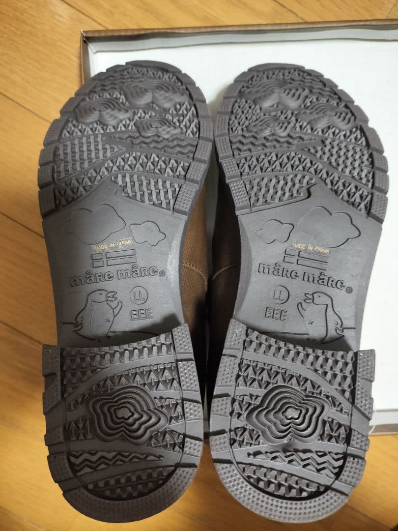 マーレマーレ　maRe maRe　防水防滑ベルトコンビブーツ　ダーク　ブラウン