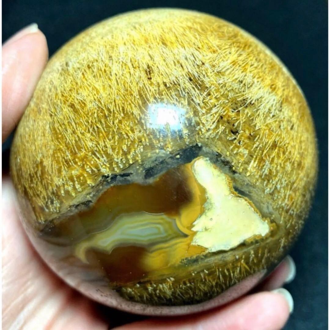 超特大　75mm ゴールドルチルクォーツ　金針水晶　パワーストーン