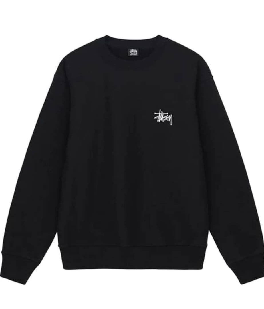 STUSSY トレーナー ベーシック BASIC CREW スウェット 黒///