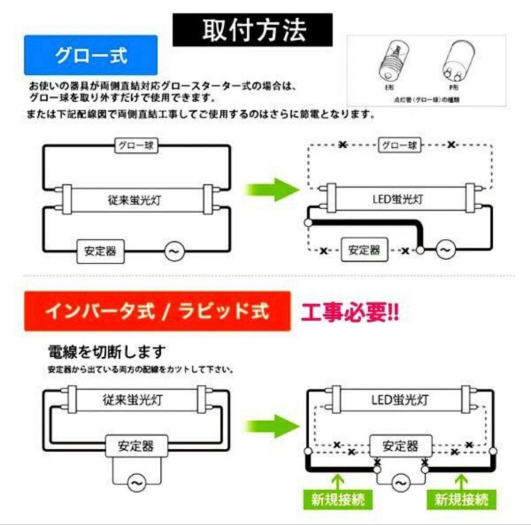 ★30本★ 40W形 LED 蛍光灯 T8 昼光色 6000K 直管120cm