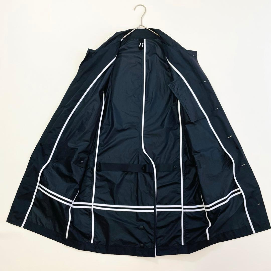 6374【美品】TFW49 ステンカラーコート　撥水　ナイロン　ブラック