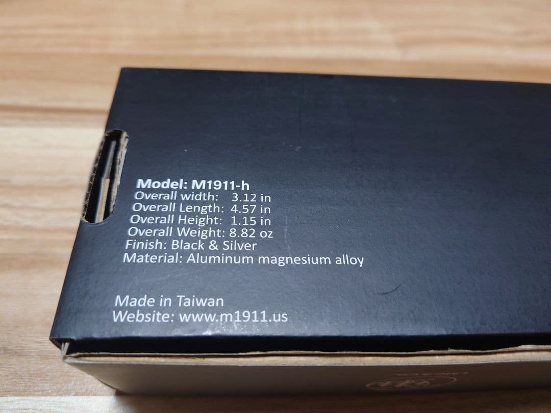 名刺ケース ガバメント ガングリップ 木製 アルミニウム製　M1911-H