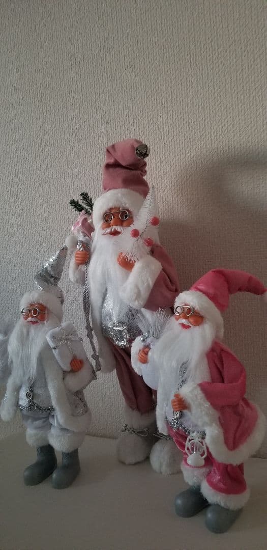 未使用　X'mas　サンタインテリア3体セット クリスマス　可愛い　豪華パーティ