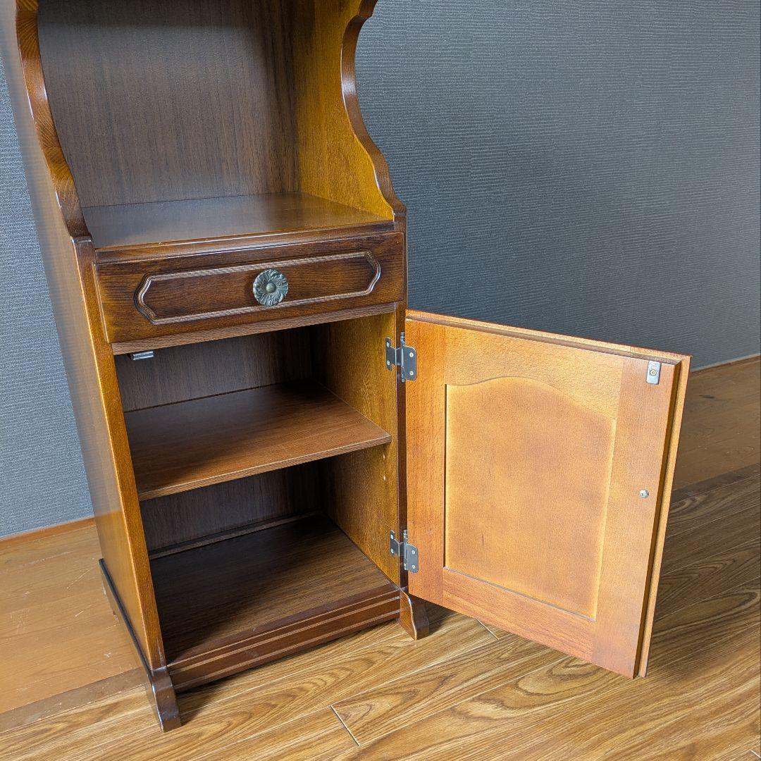 【美品】カリモク　karimoku　コロニアル　電話台　FAX台　花台　飾り台