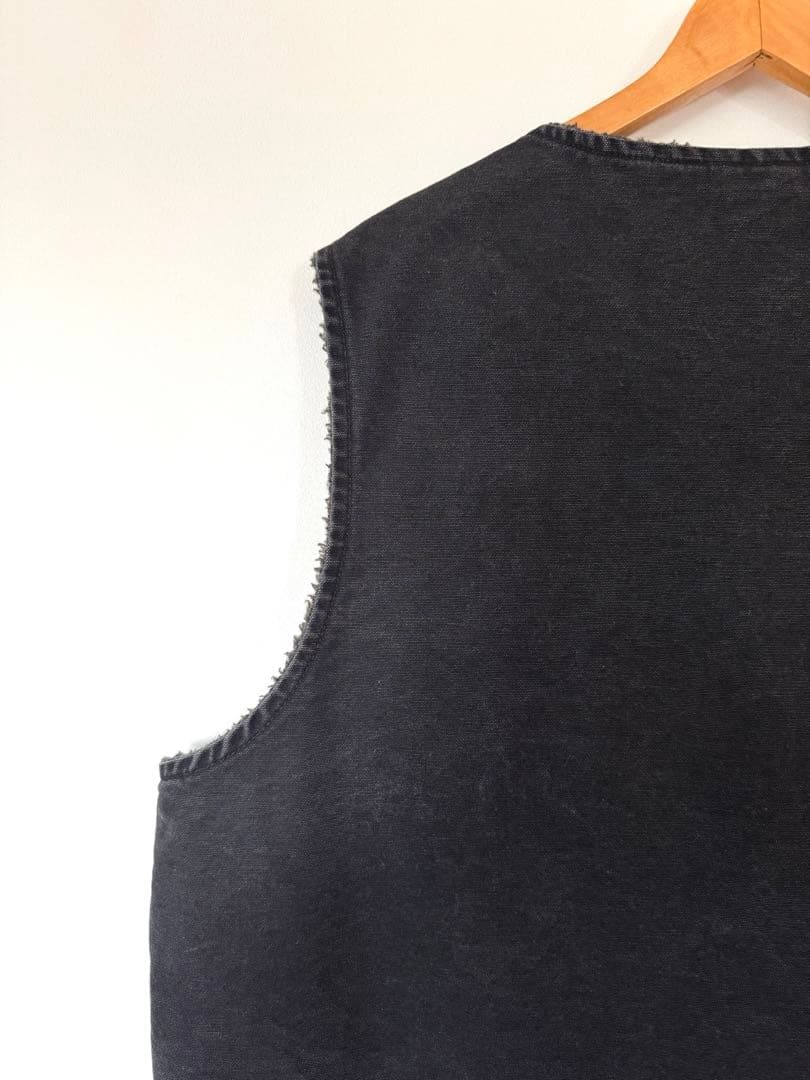 【大人気】良品 カーハート ダックベスト XL ブラック フェード ヴィンテージ