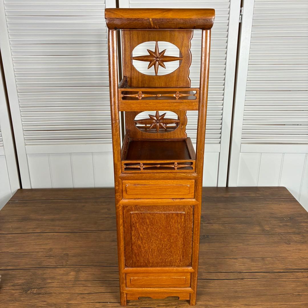 【送料込】和風家具　棚　唐木家具　和室民芸家具　アンティーク　昭和レトロ　小物入