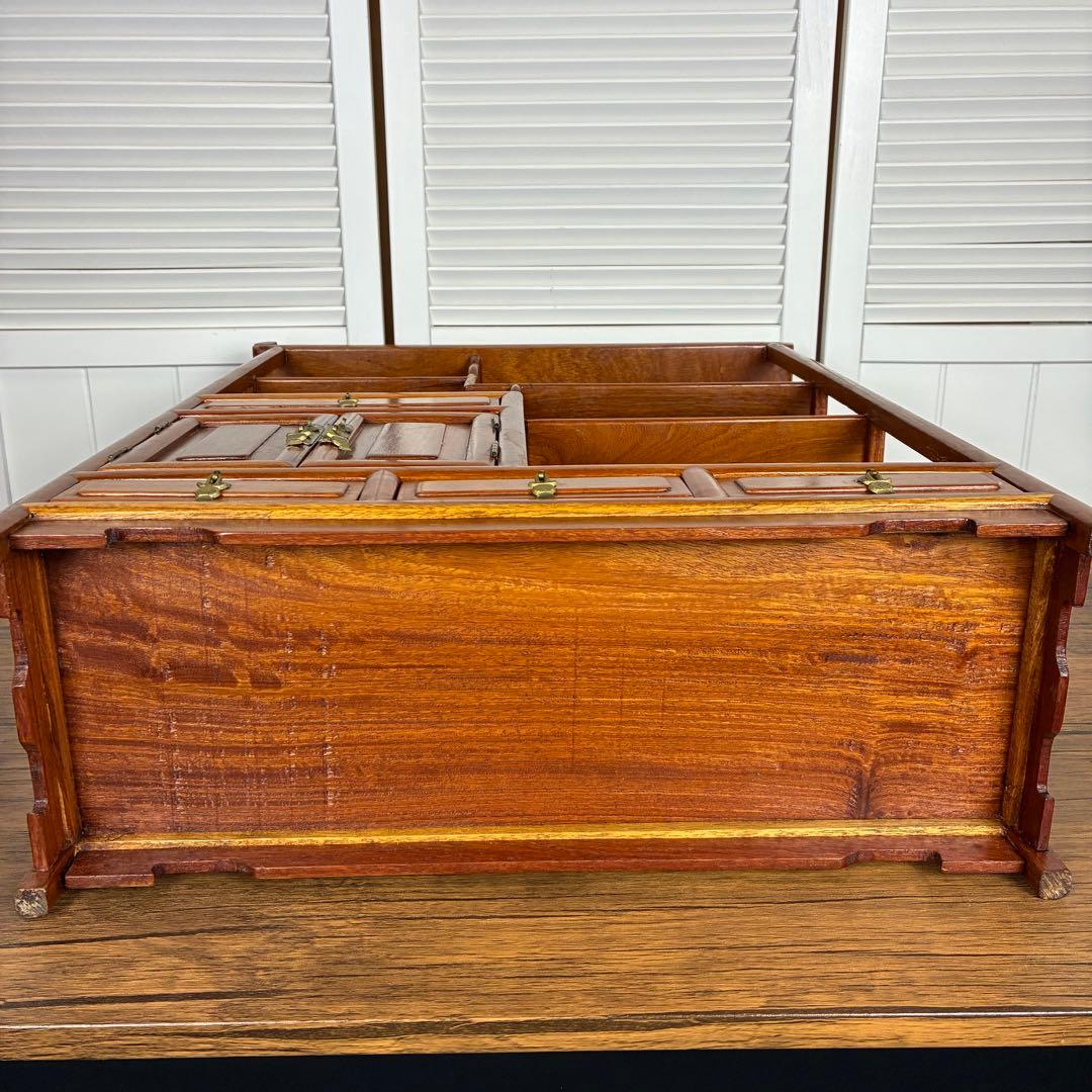 【送料込】和風家具　棚　唐木家具　和室民芸家具　アンティーク　昭和レトロ　小物入