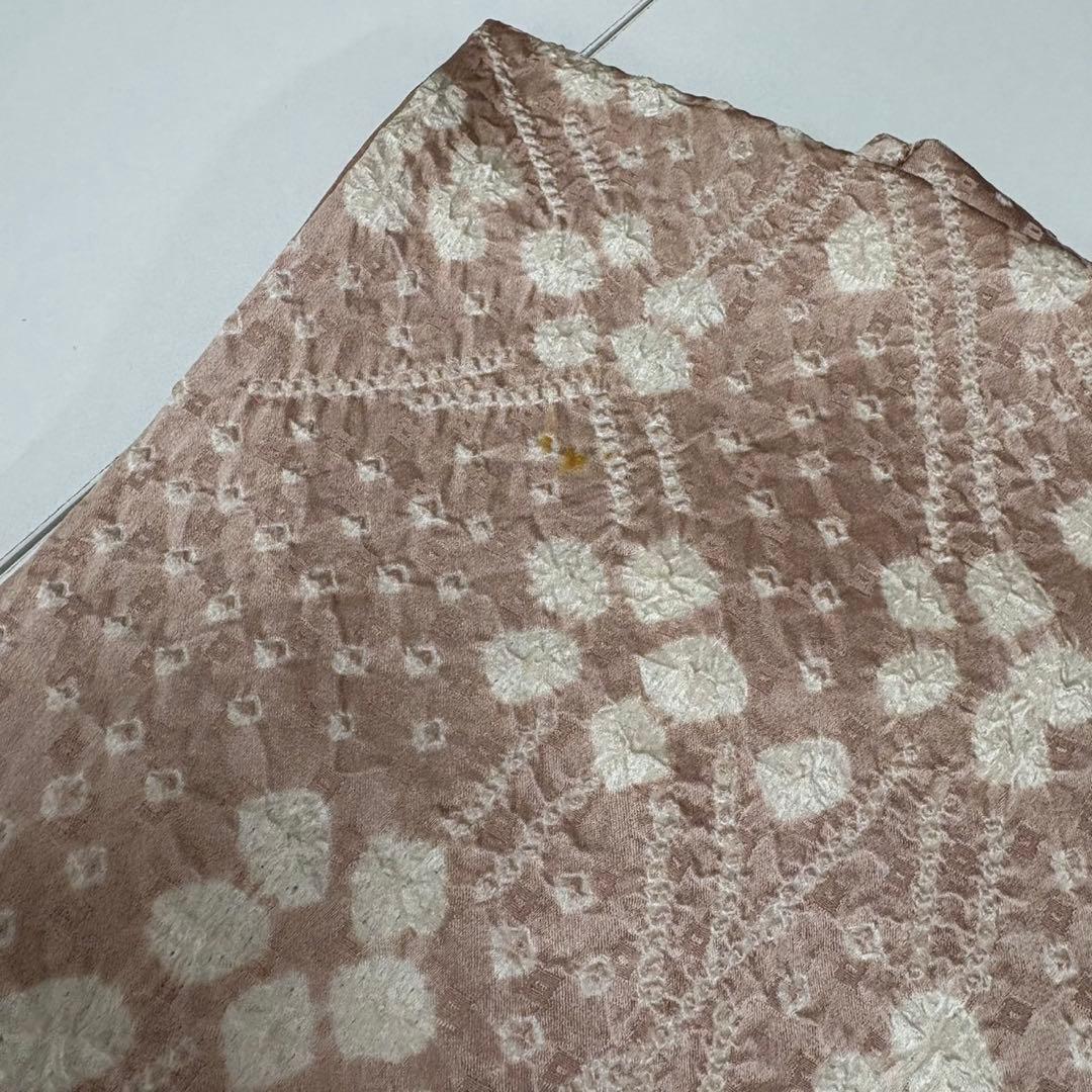 デ*ー様 付下げ 絞りの素晴らしい加工 紋なし 正絹 AK-5504