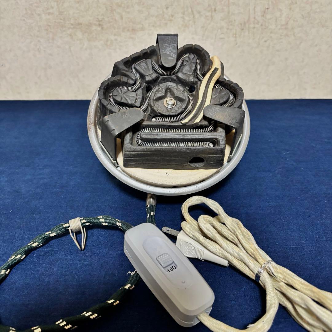 風炉/茶釜/電熱器/鬼面風炉釜/野々田製電熱器/敷板/茶道具/お点前道具
