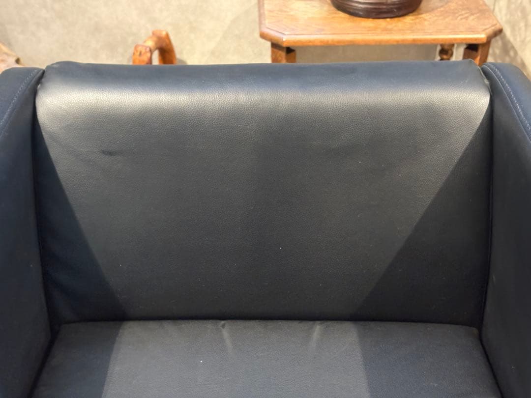 ①ブラック モダン 1人掛けソファ 1Pソファ 合皮レザー アンティーク SG