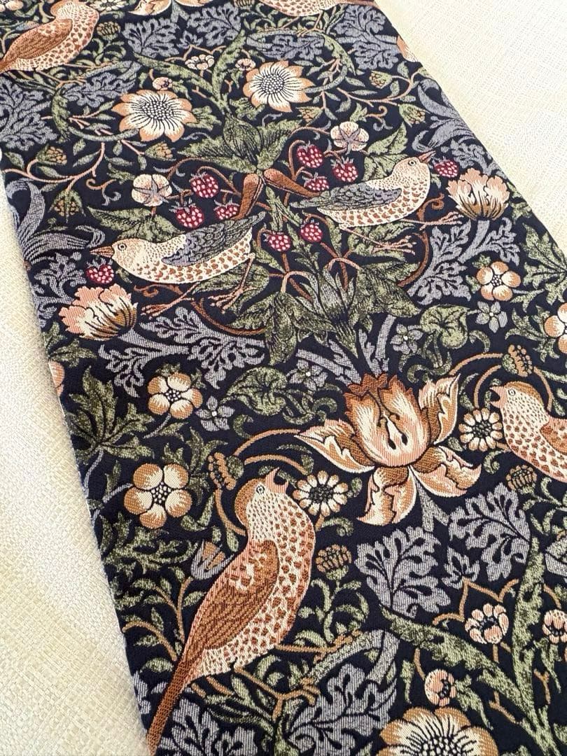 付け帯　作り帯　三部式　リバーシブル　ウィリアムモリス　ハンドメイド