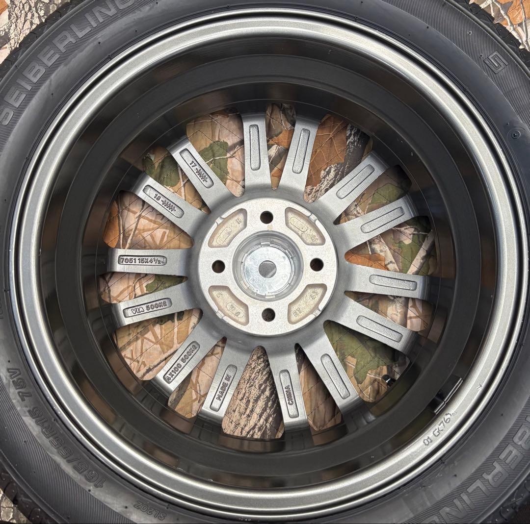 「専用」㊸165/55R15新品タイヤ4本と中古美品ホイールと新品ナット付き