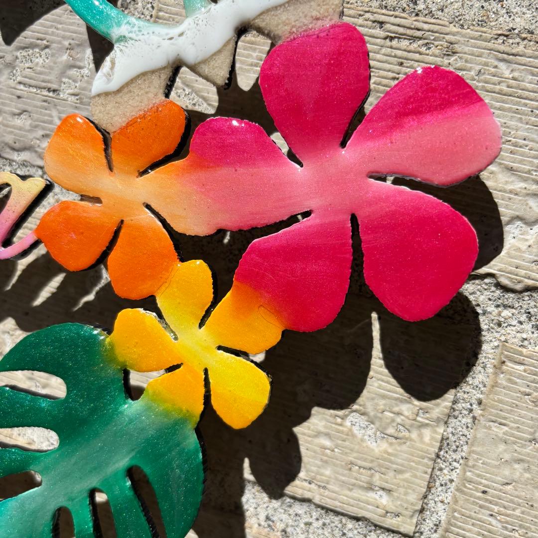 レジン　オーシャンアート　モンステラリース　海　29cm　No.1045