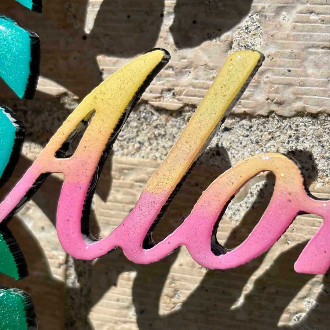 レジン　オーシャンアート　モンステラリース　海　29cm　No.1045