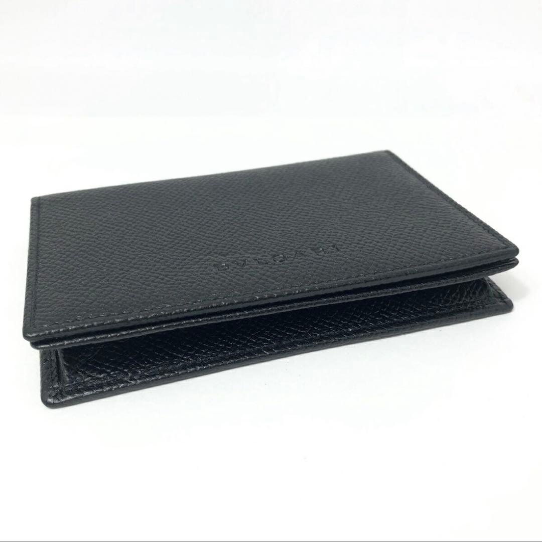 【新品】BVLGARI ブラック 名刺入れ　カードケース レザー