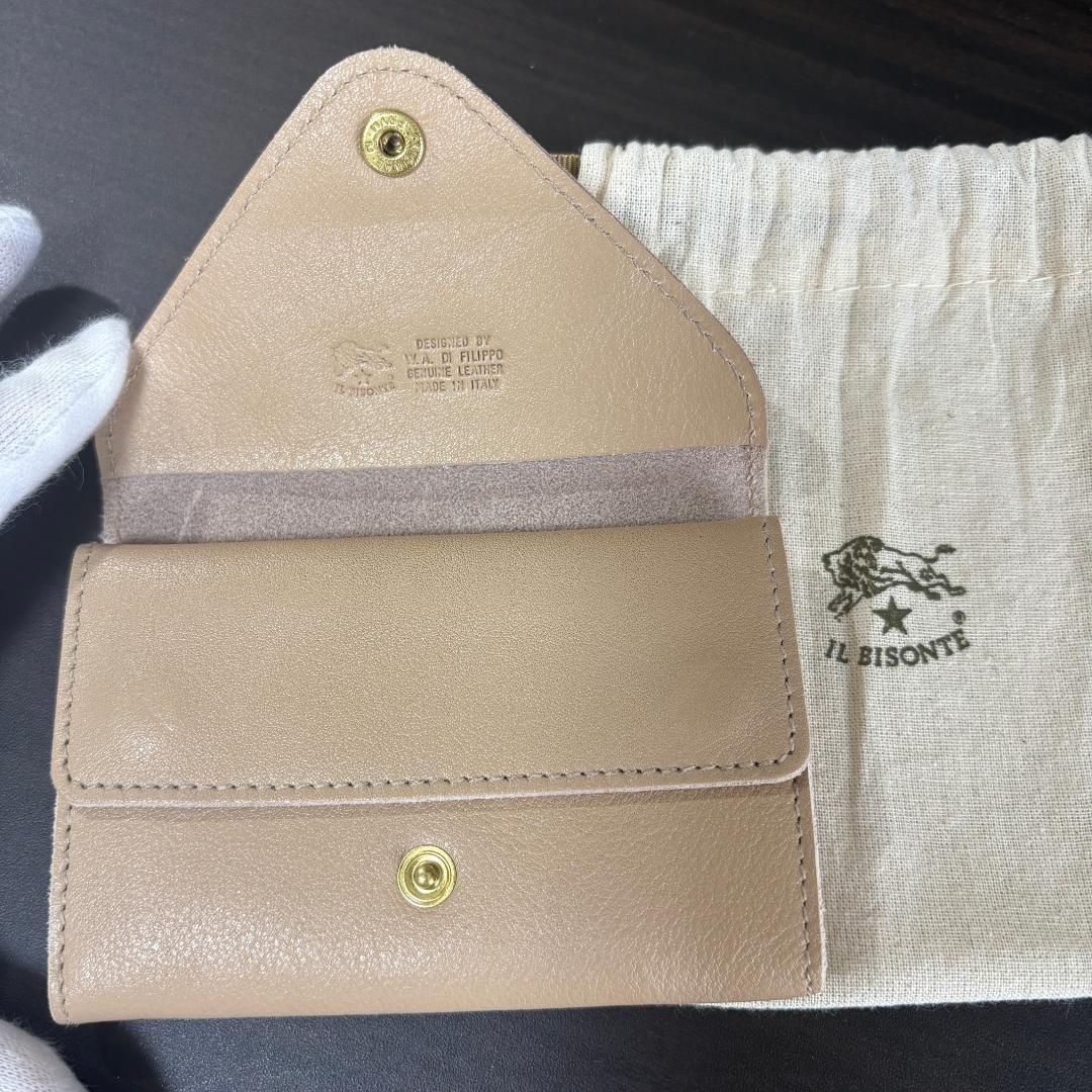 【新品未使用】イルビゾンテ 名刺入れ カードケース カフェラテ ライトグレー