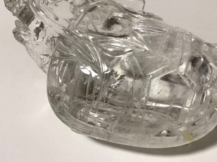 龍亀（ロングイ）水晶 置物 クリアクォーツ パワーストーン 天然石 財運アップ
