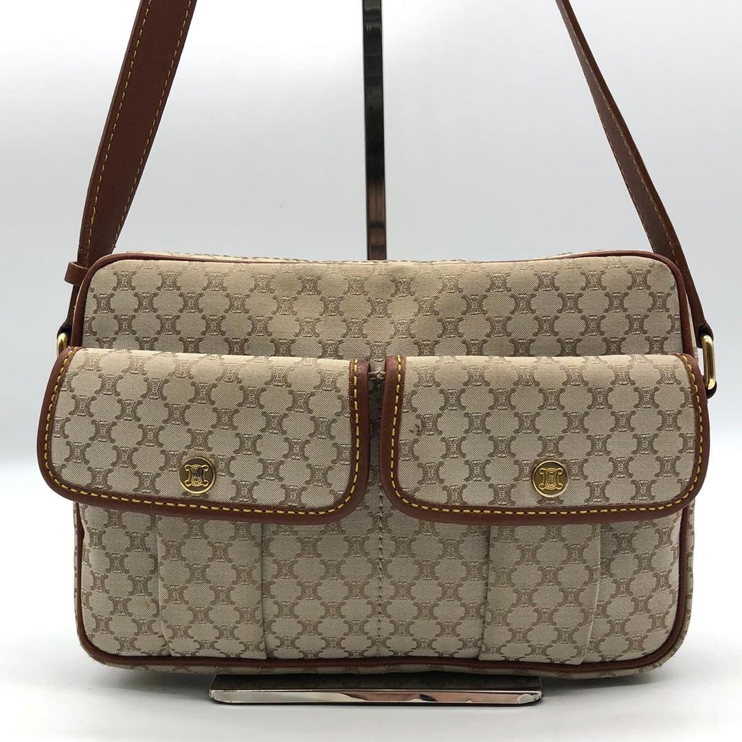 ✨極希少✨セリーヌ ショルダーバッグ マカダム トリオンフ キャンバス レザー