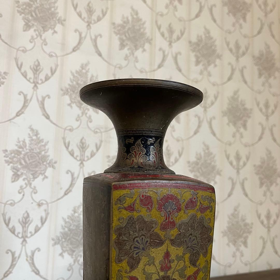 【アンティーク】真鍮製？ 花瓶 花器 花入 オブジェ 古道具 古美術 骨董品