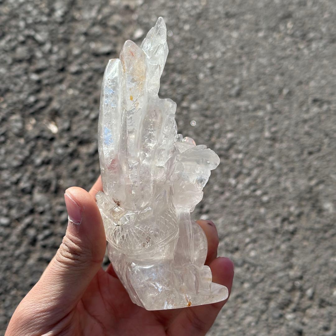 天然石 水晶の龍　置物　ご購入前に在庫確認必要G.159