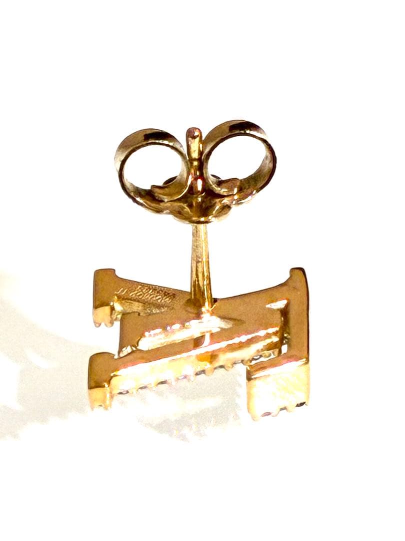 ルイヴィトンピアス片耳用　ラインストーンゴールド