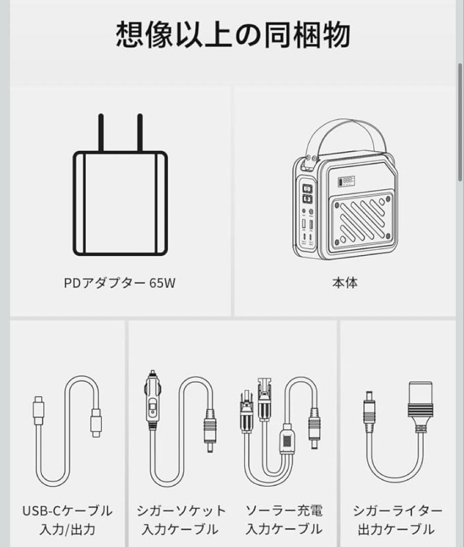 ポータブル電源 小型 ポタ電 大容量 60000mAh 同時最大出力268W 蓄