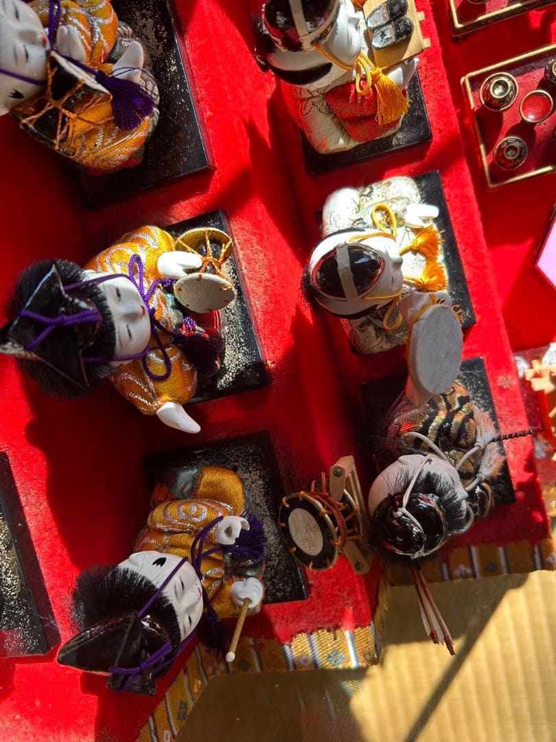 超希少　雛人形　木目込十五人飾り　ガラスケース5段飾り　お雛様　古いひな人形