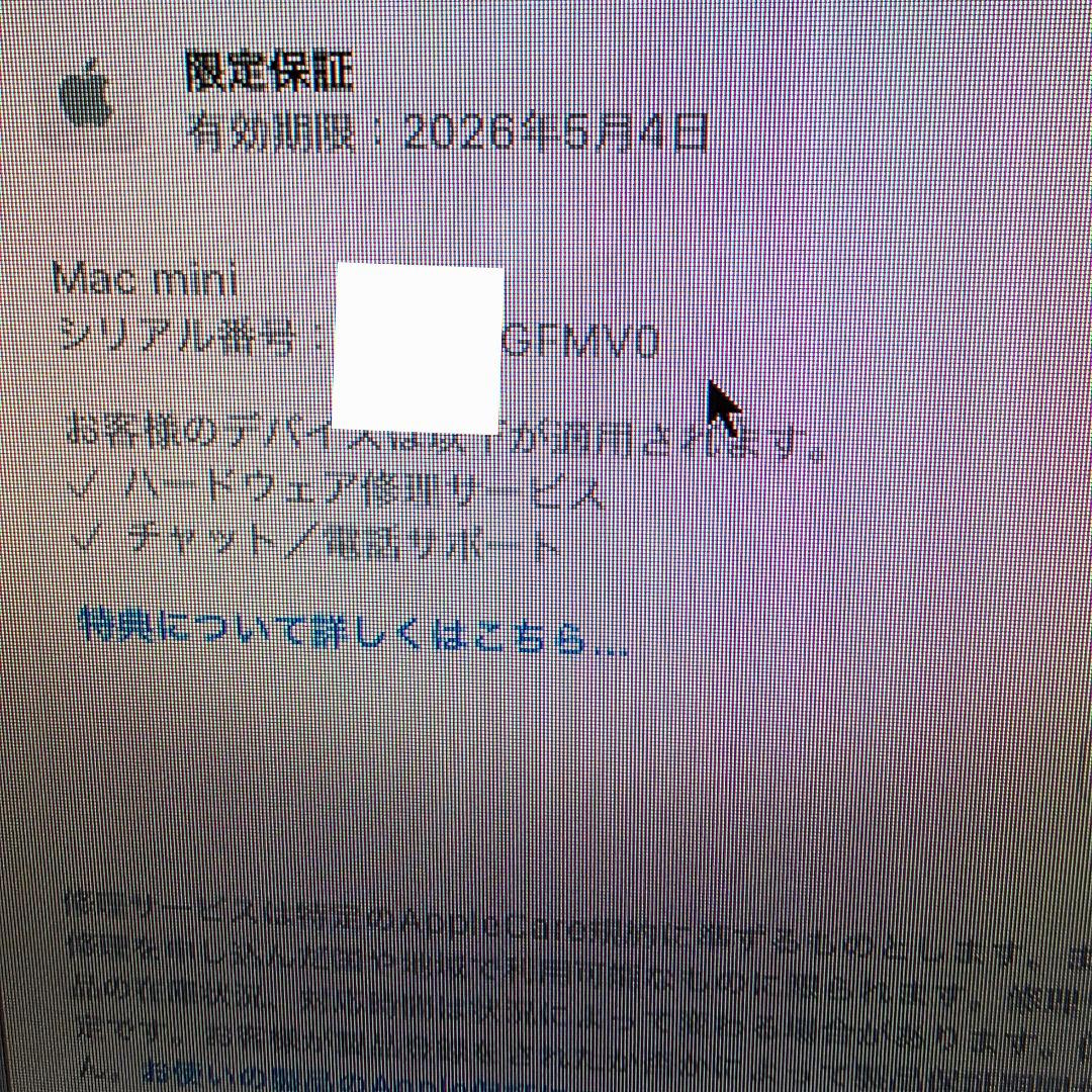 Mac mini M4 256GB 16GB美品 2026年5月4日まで保証有り