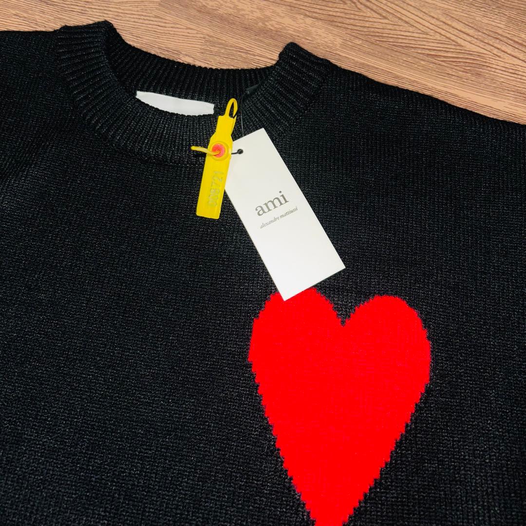 【お値引き中】ami ニット セーター ハート刺繍 ブラック