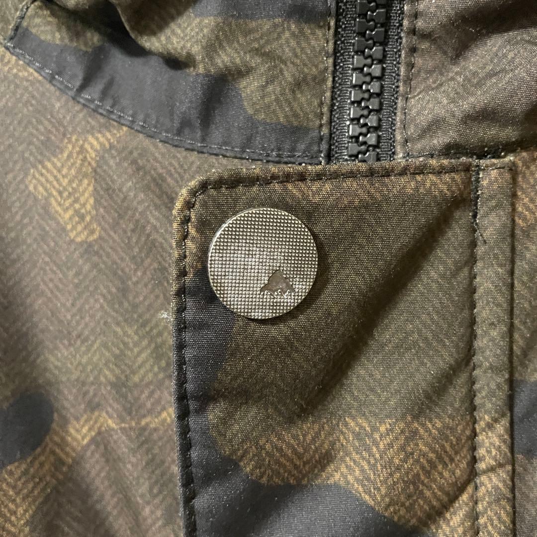 Burtonバートンスキーウェアスノーボードジャケットパーカーフード付き迷彩茶色