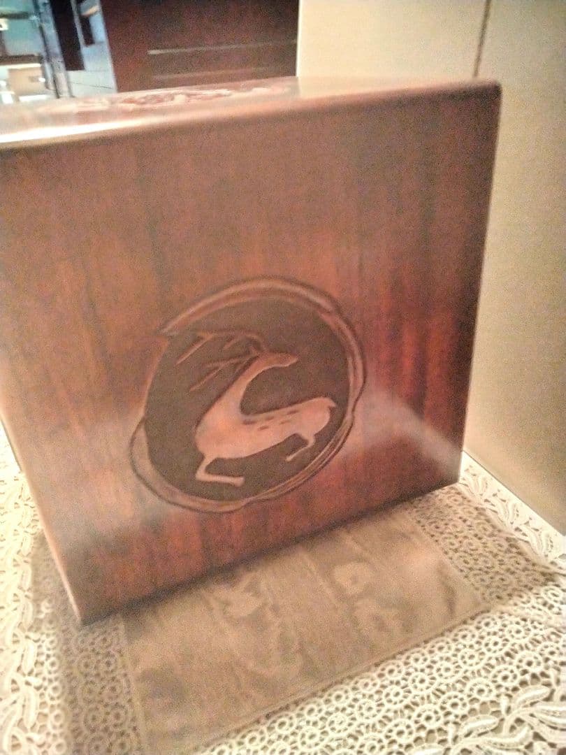 岡山　烏城彫　小物入三段（小）古瓦　美品