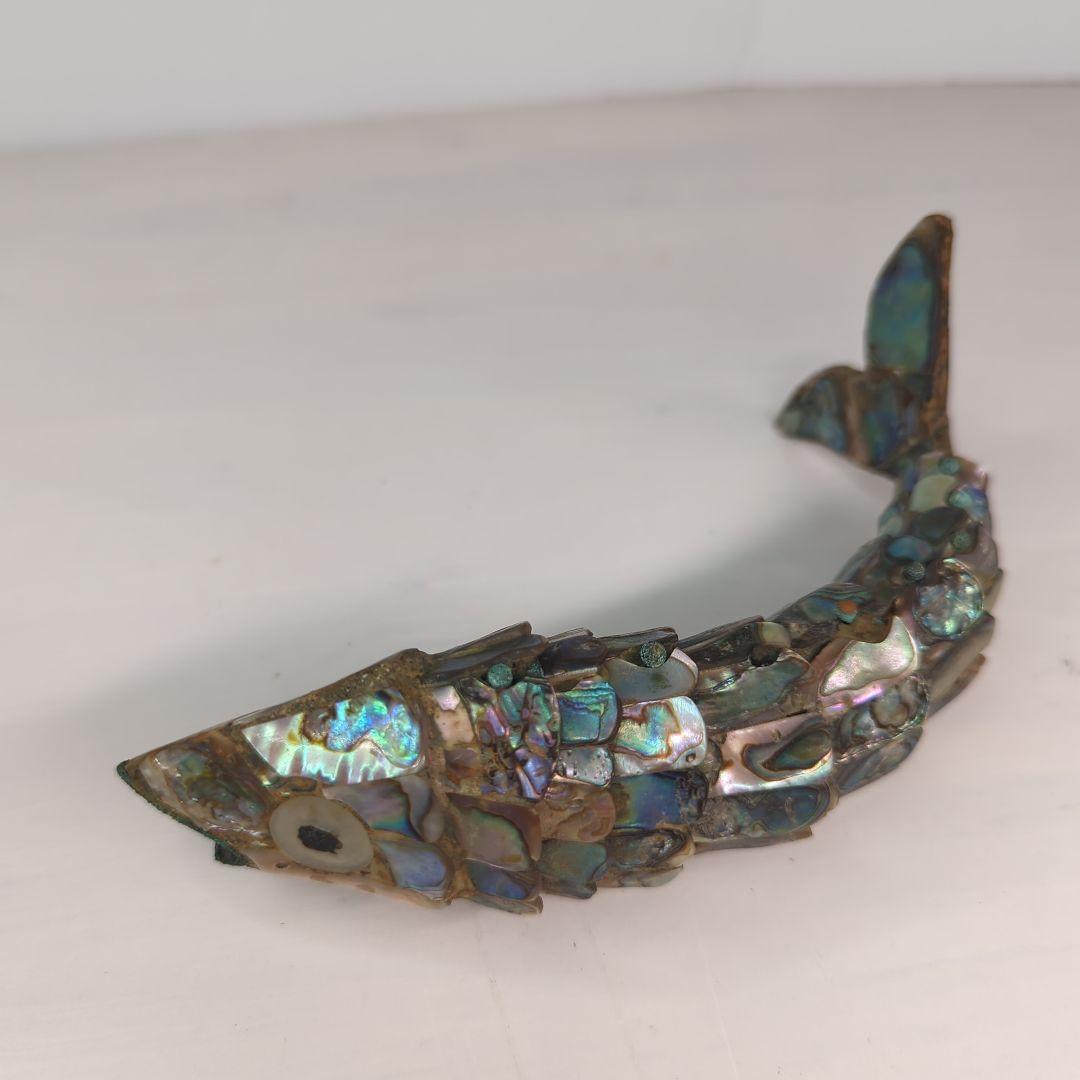 【 ヴィンテージ 】 螺鈿細工／自在細工／真鍮／ブラス／置物／体長20cm