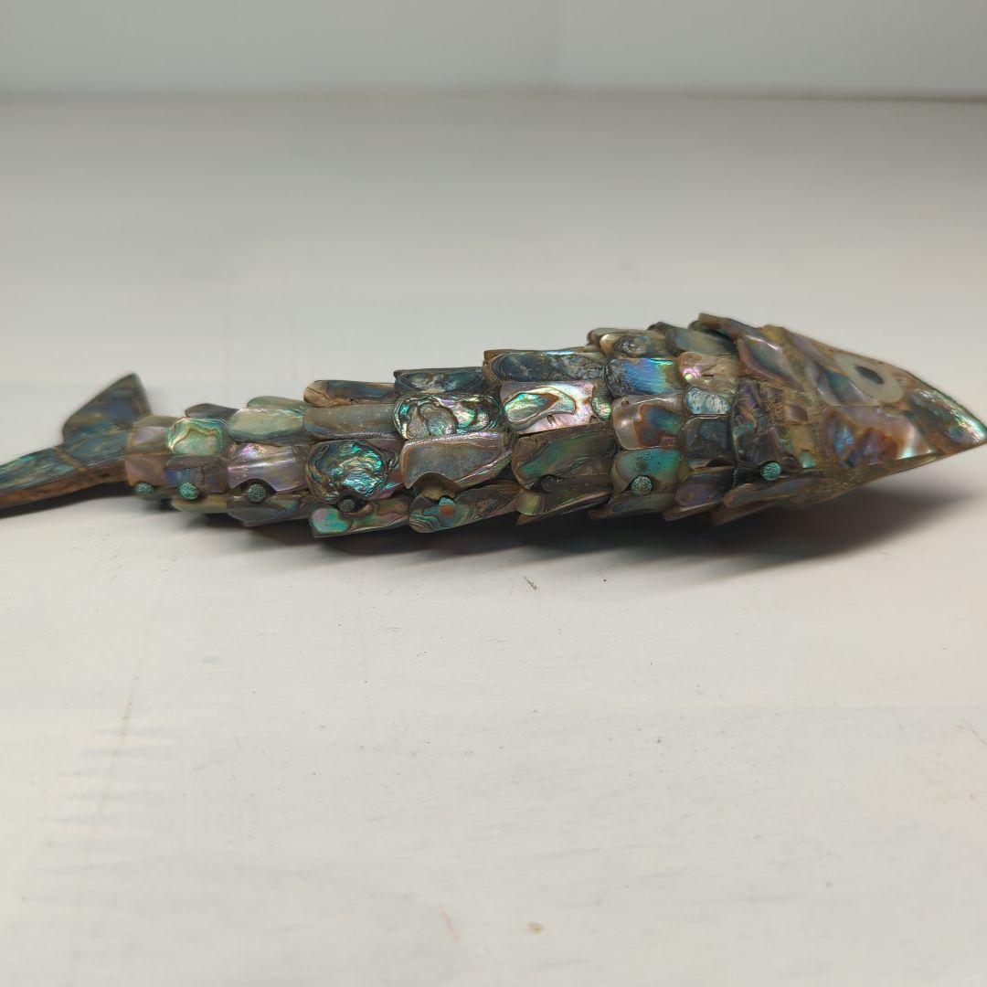 【 ヴィンテージ 】 螺鈿細工／自在細工／真鍮／ブラス／置物／体長20cm