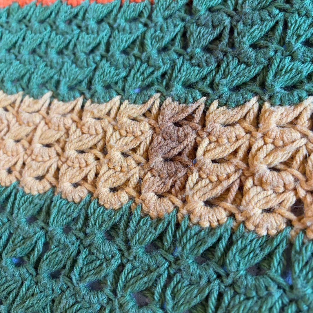 【USA vintage】グラニー ブランケット レトロ　膝掛け　ラグ