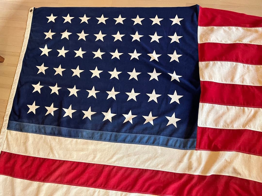 オリジナル40'sビンテージ48スター特大星条旗バナーレアツートン⭐︎30's