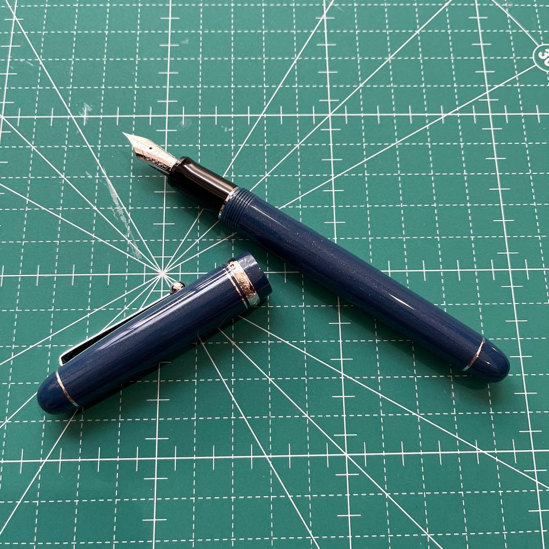 パイロット カスタム74 14K F 限定 ブルー シルバー ラメ