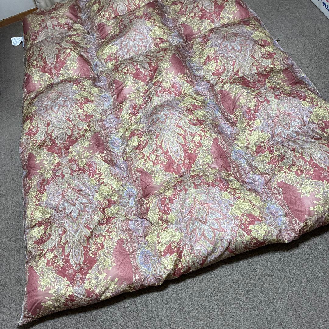 花柄掛け布団 ピンクとゴールド