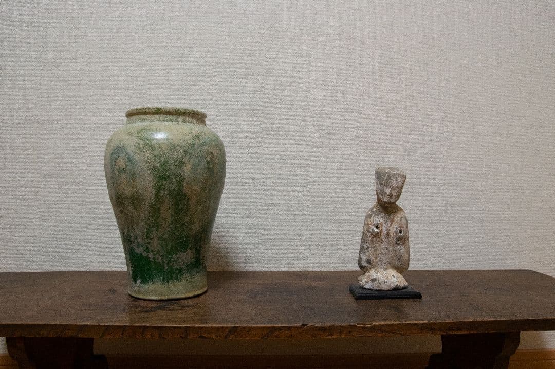 漢　緑釉　壺　中国　古美術