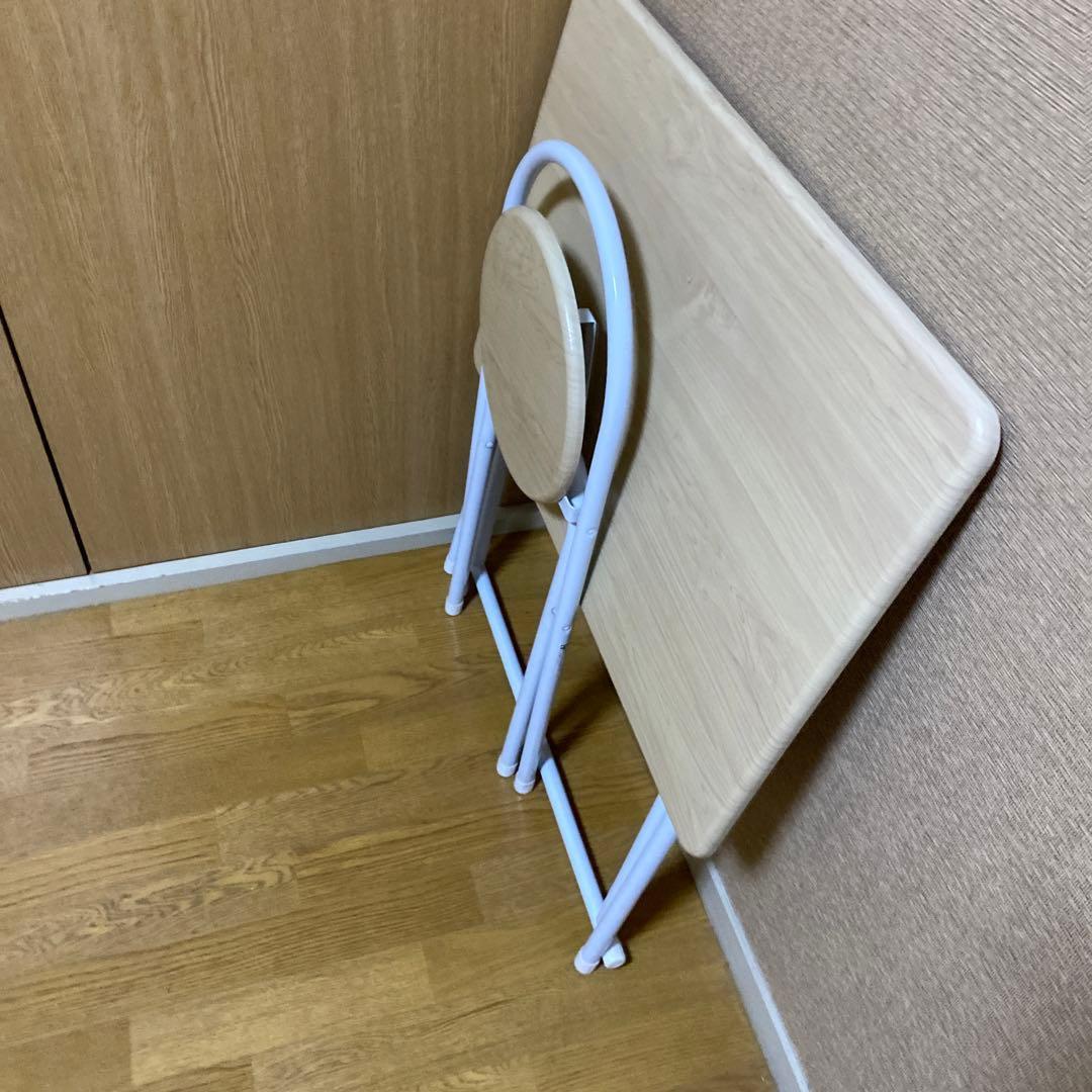 折りたたみテ-ブル 木目柄横幅75 奥行50 高さ70 送料込　デスク