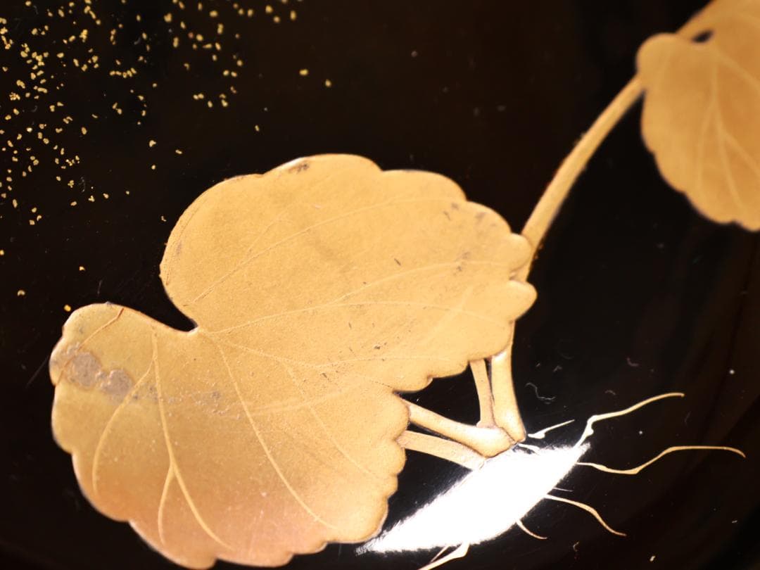 アリサ　BK413　時代輪島塗　蓮図金蒔絵　吸物椀　二客　木製　茶道具