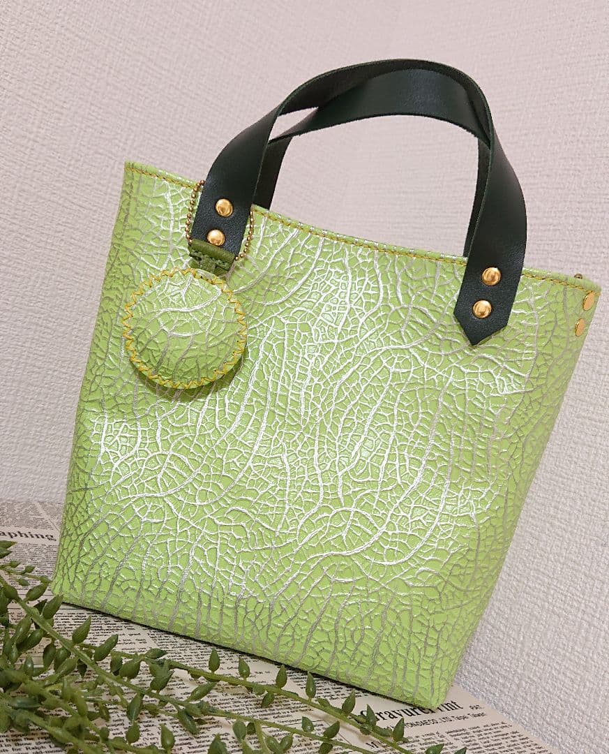 【オーダー】◇本革◇ぷっくり♪リアルメロンなトートバッグ☆