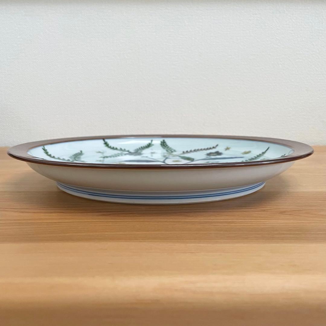 【保管品】源右衛門 染錦 更紗手花蝶文 皿 23cm 2枚