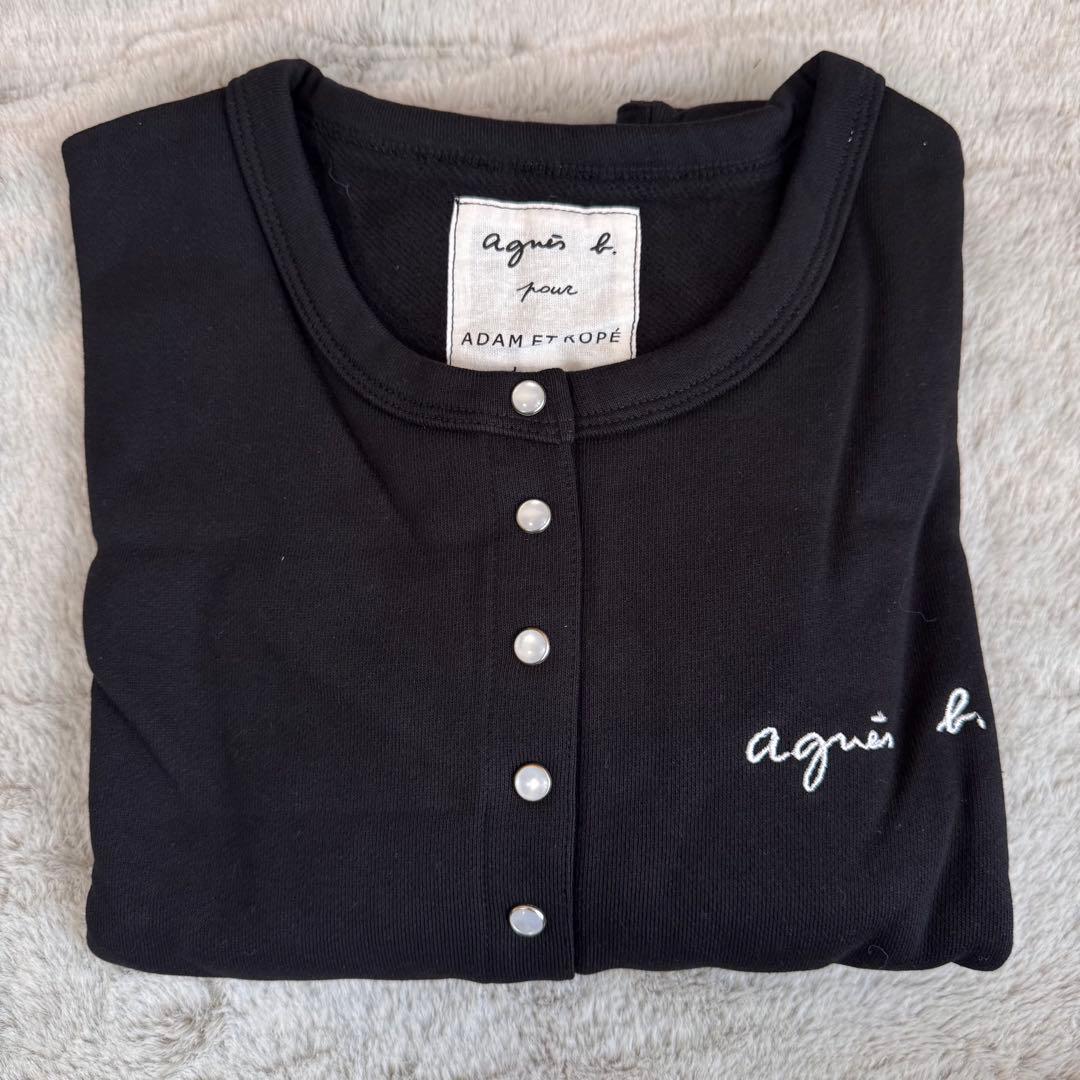 agnes b.× ADAM ET ROPE裏起毛 カーディガン ブラック