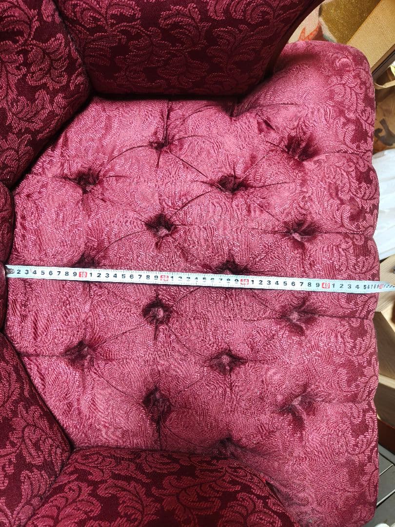 値下げました❗クラシック赤1人掛けソファ