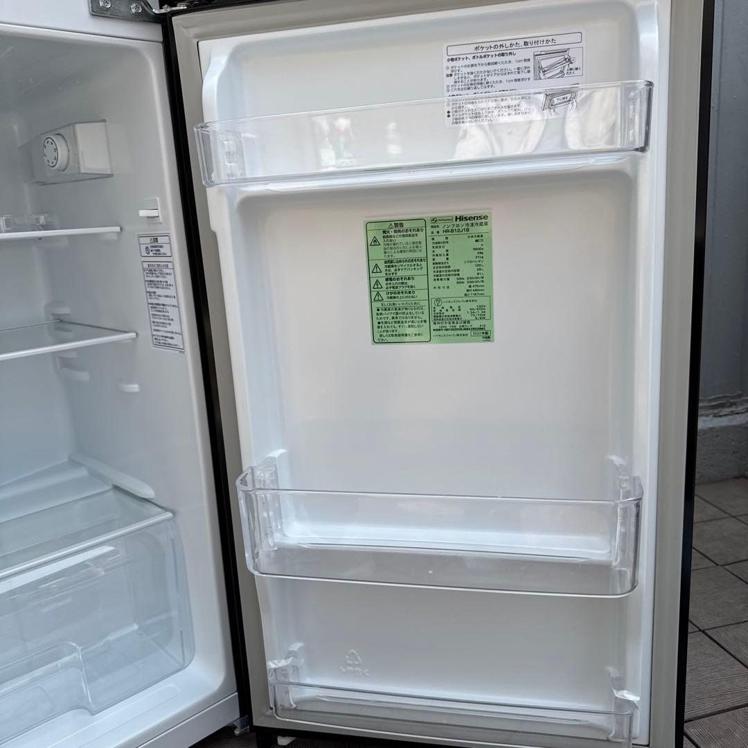 Hisense 2022年製 ハイセンス 2ドア冷蔵庫 120L 静音