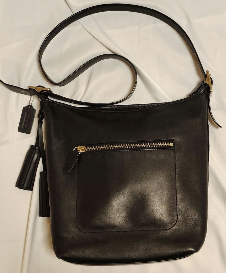 COACH オールドコーチ ショルダーバッグ レザー ブラック メンズ、レディス