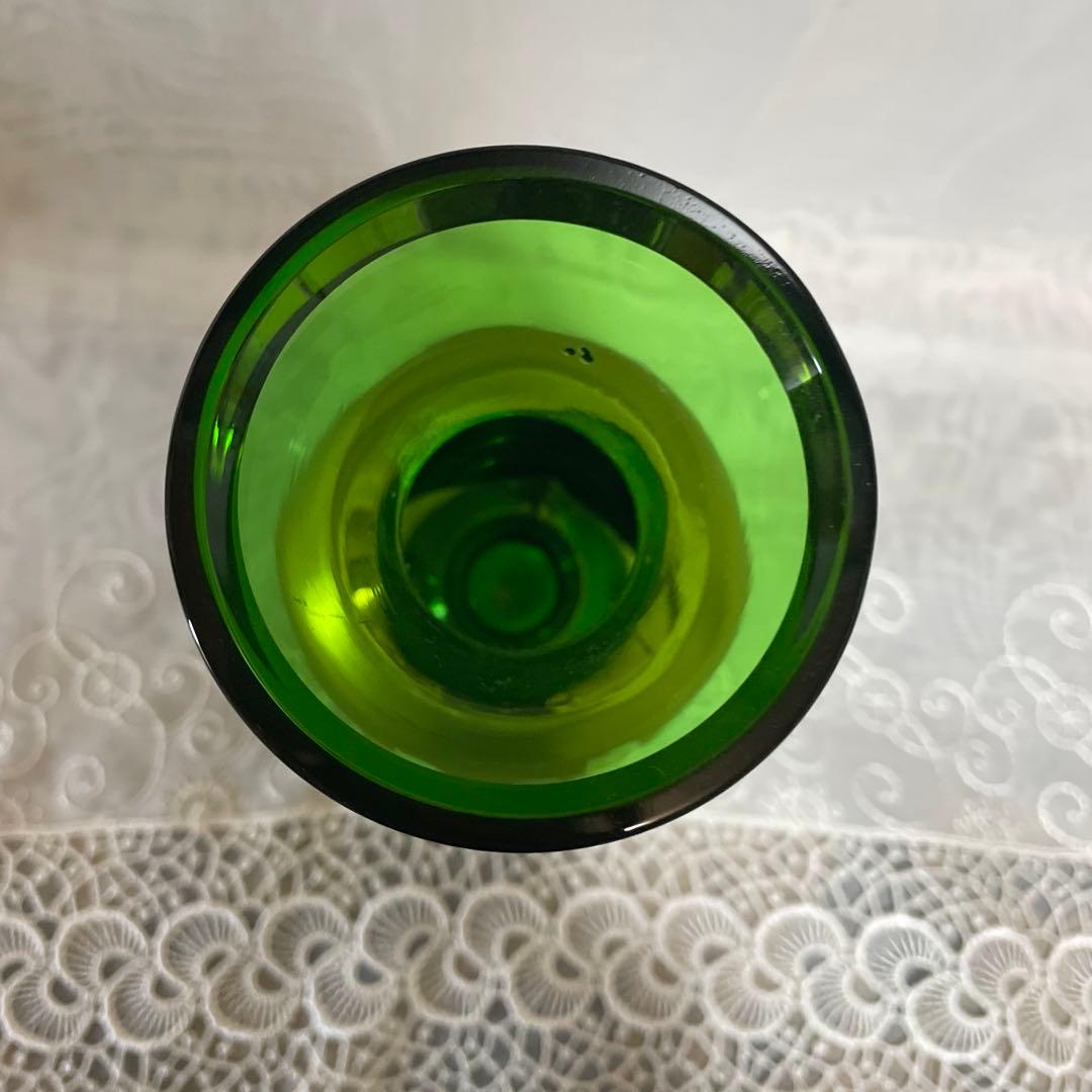 ベネチアングラス　花瓶　ハイエナメル　金彩　立体　グリーン　浮き彫り花　ムラーノ